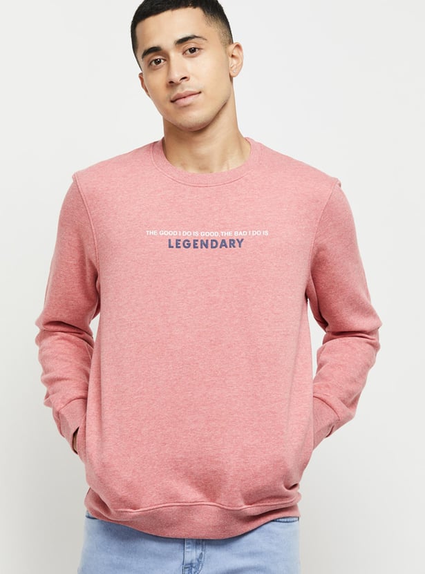 Men Printed Slim Fit Pullover Sweatshirt