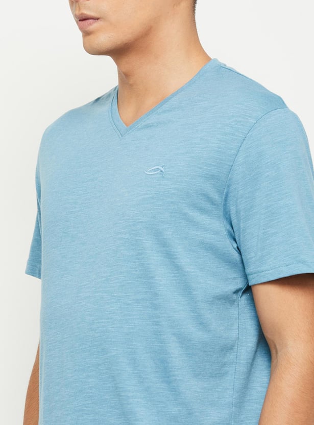 Men Solid Regular Fit Lounge T-shirt