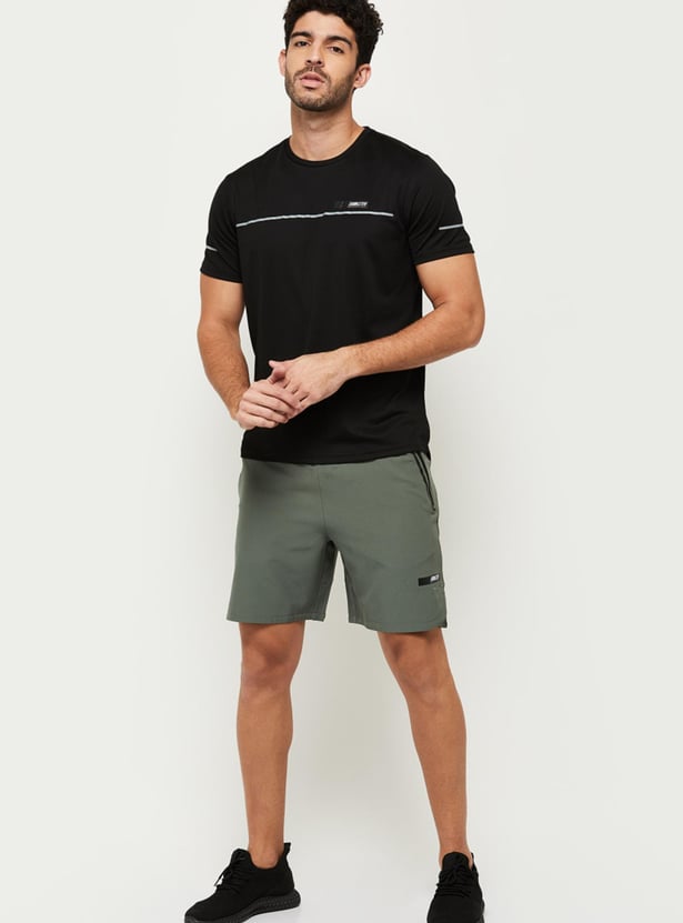 Men Printed Crew Neck Slim Fit Sports T-shirt