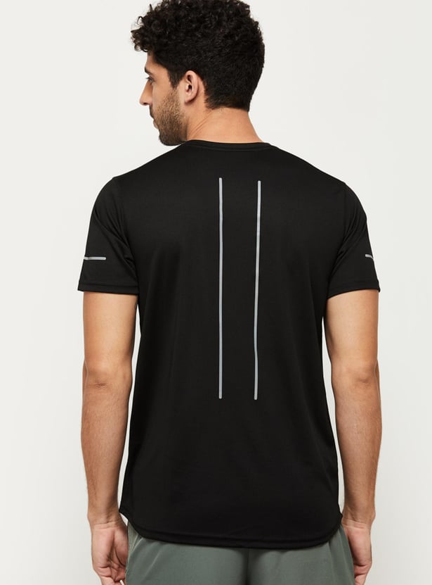 Men Printed Crew Neck Slim Fit Sports T-shirt