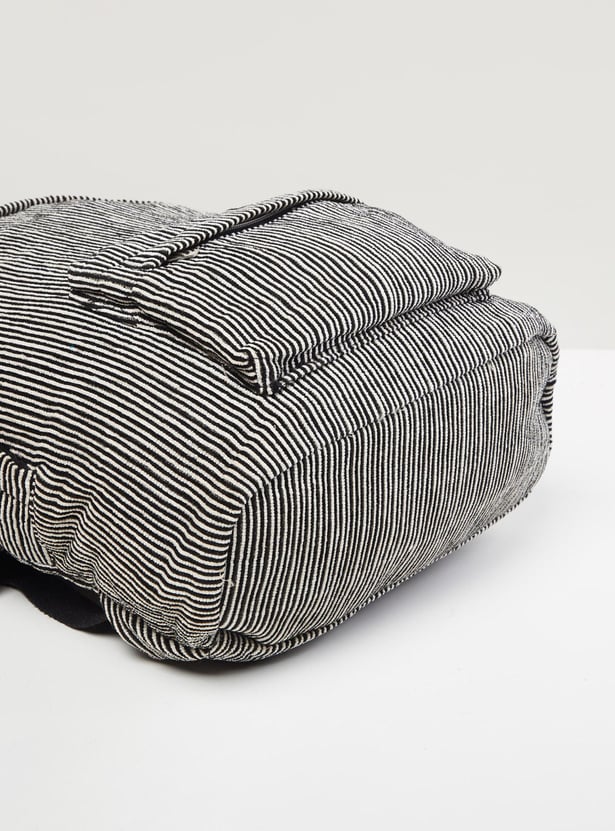 MAX Women Striped Zip Closure Backpack