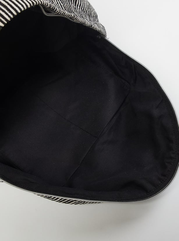 MAX Women Striped Zip Closure Backpack