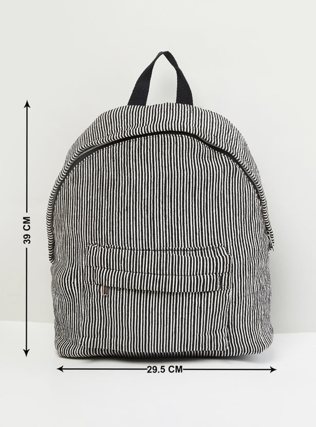 MAX Women Striped Zip Closure Backpack