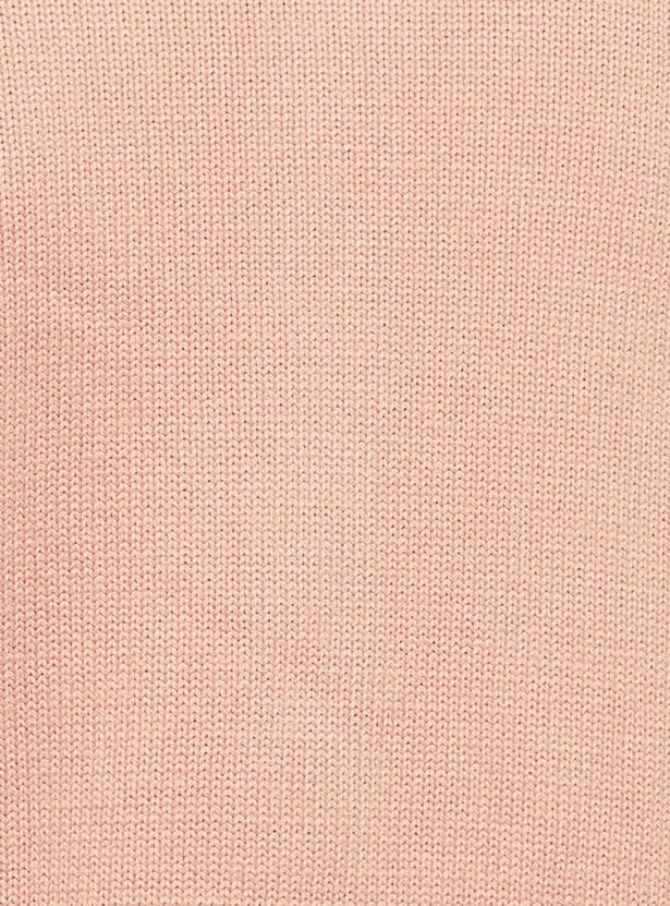 Women Knit Long Sleeve Cardigan with Ribbed Trim