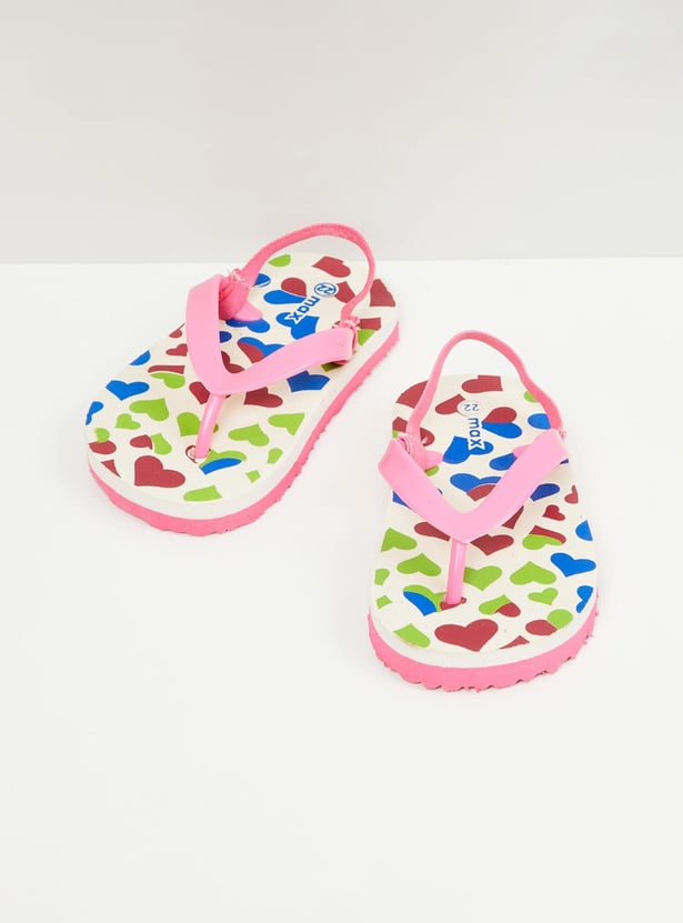 Girls Printed Slingback Slippers