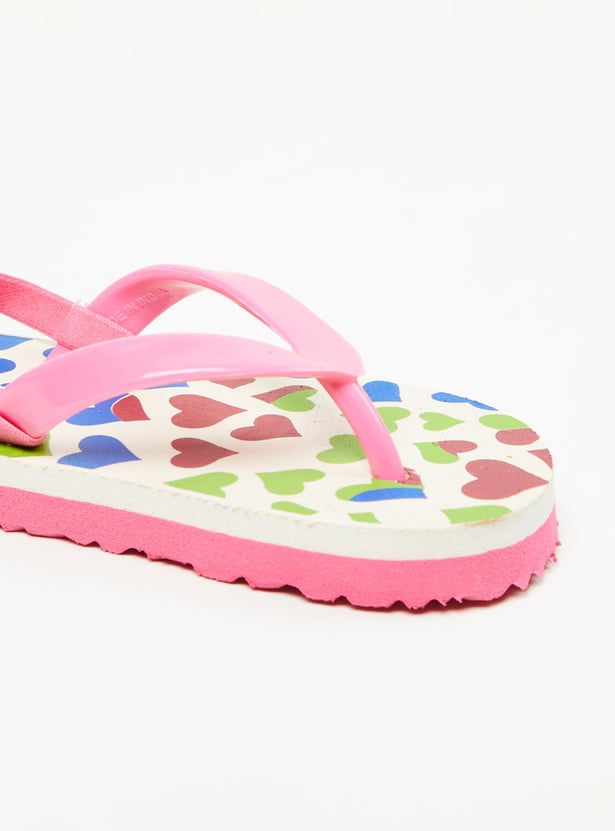 Girls Printed Slingback Slippers