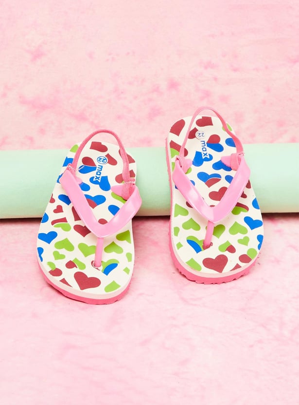 Girls Printed Slingback Slippers