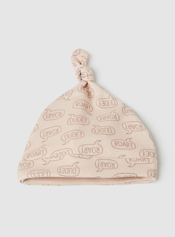 Boys Printed Cap with Mittens - Pack of 2