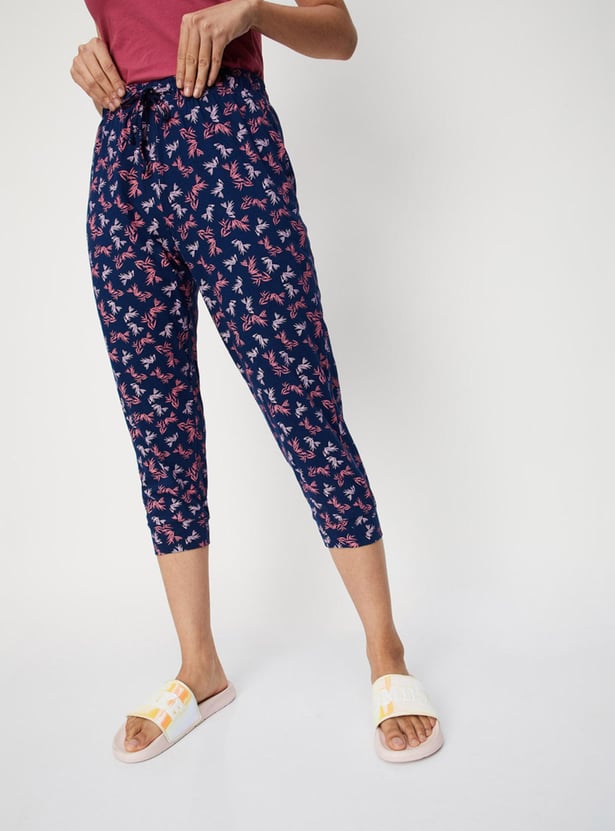 Buy Women Botanical Printed Knit Capris Online at just Rs. 449.0 ...