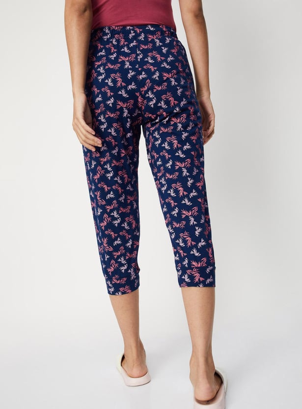 Buy Women Botanical Printed Knit Capris Online at just Rs. 449.0 ...