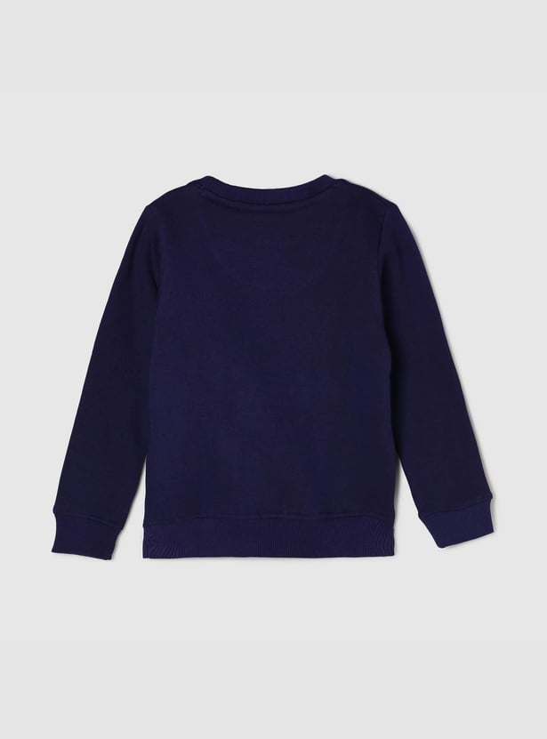 Girls Embellished Round Neck Sweatshirt