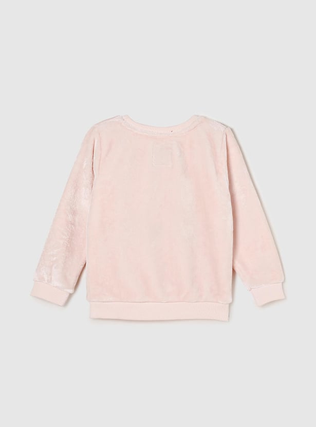 Girls Embroidered Sweatshirt with Long Sleeves