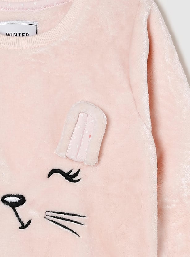 Girls Embroidered Sweatshirt with Long Sleeves