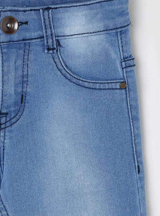 Boys Stonewashed Full-Length Slim Fit Jeans