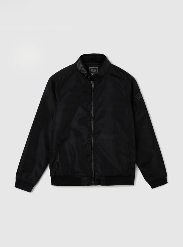 Boys Appliqued Lightweight Bomber Jacket