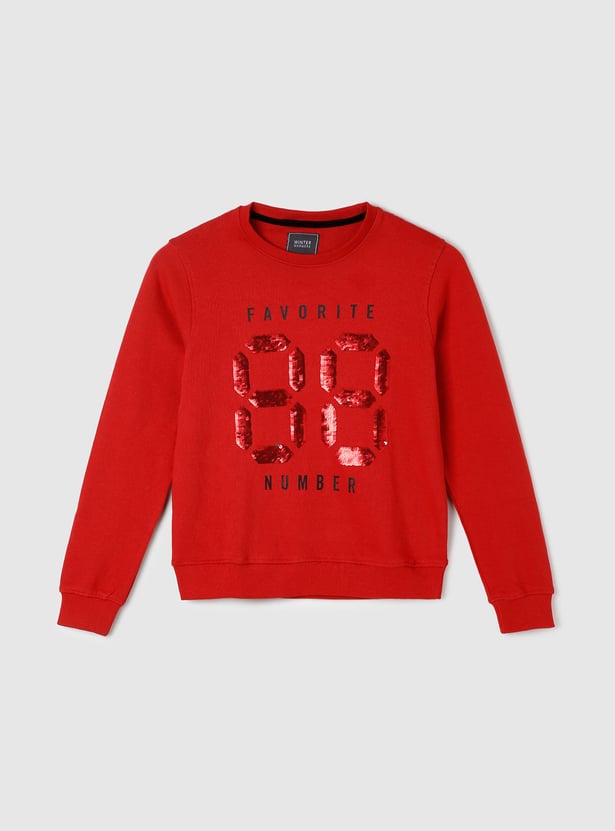 Boys Embellished Full Sleeves Sweatshirt