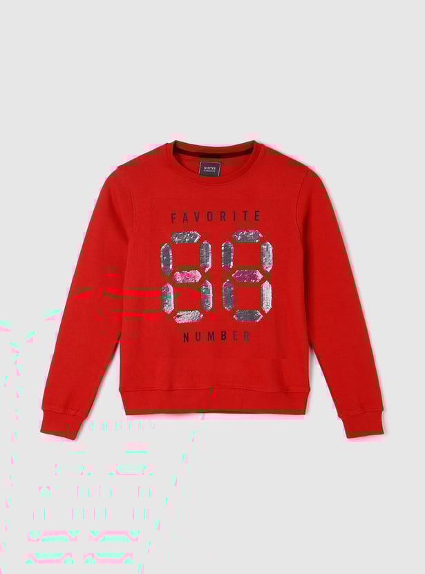 Boys Embellished Full Sleeves Sweatshirt