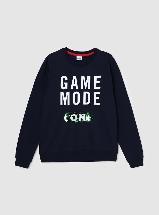 Boys Embellished Pullover Light Sweatshirt