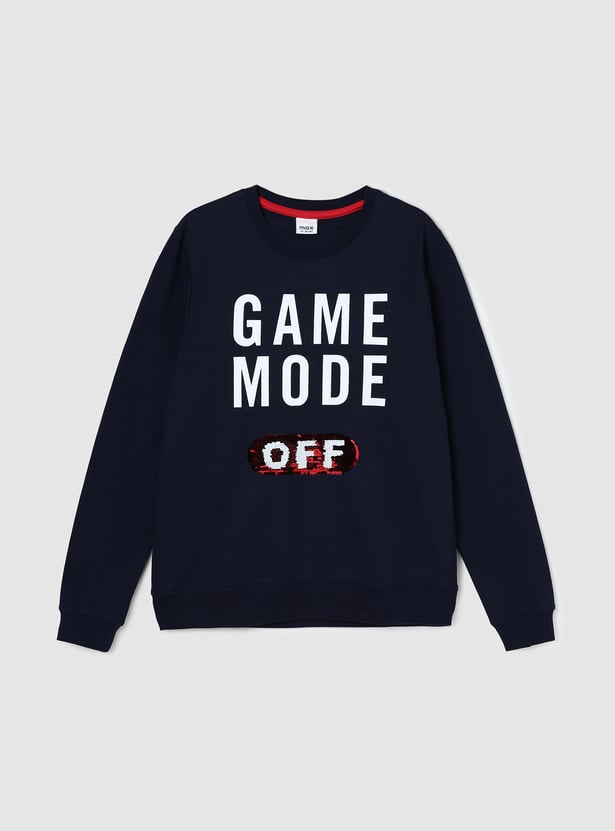 Boys Embellished Pullover Light Sweatshirt