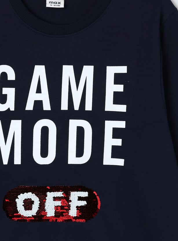 Boys Embellished Pullover Light Sweatshirt