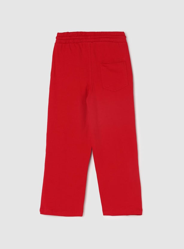 Boys Printed Full-Length Track Pants