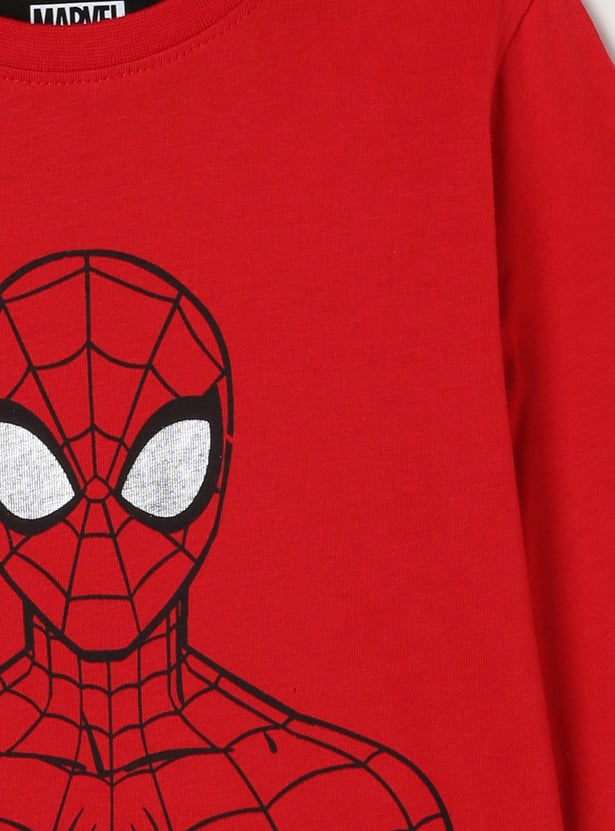 Boys Spider-Man Printed Crew Neck T-shirt