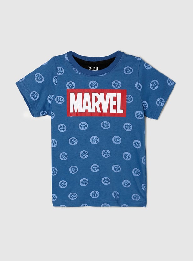 Boys Marvel Printed Crew Neck T-shirt