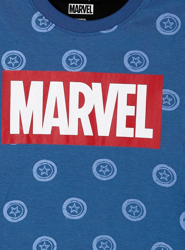 Boys Marvel Printed Crew Neck T-shirt