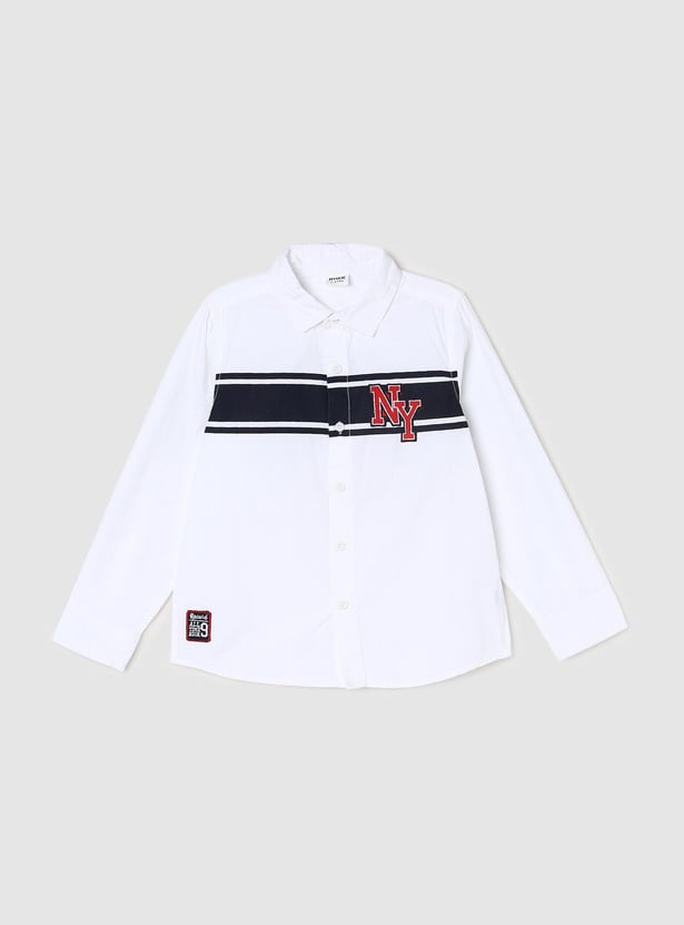 Boys Striped Casual Shirt with Full Sleeves