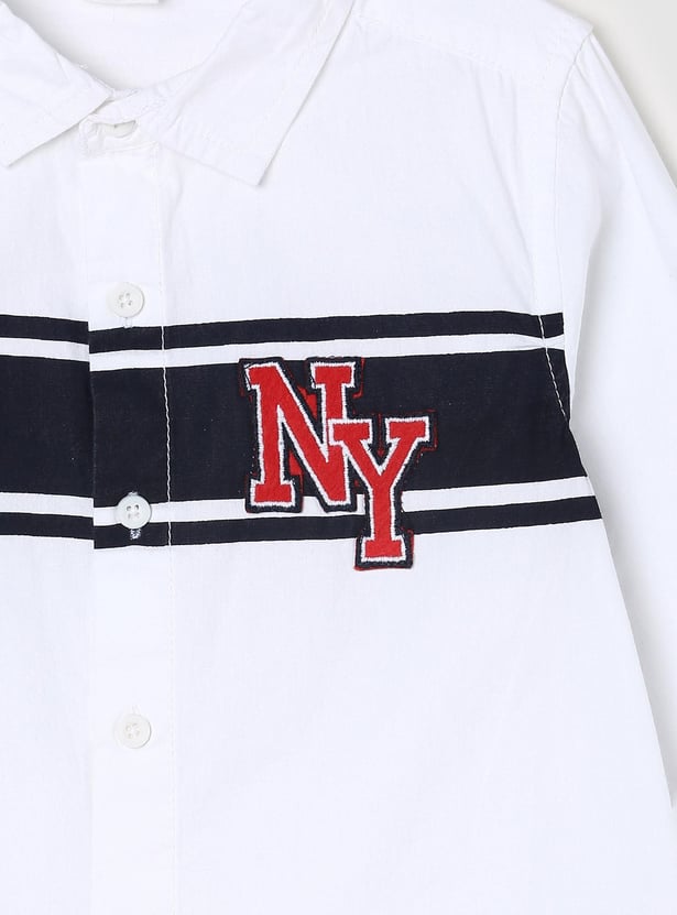 Boys Striped Casual Shirt with Full Sleeves