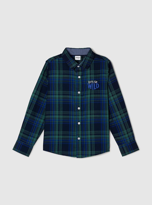 Boys Checked Regular Fit Casual Shirt