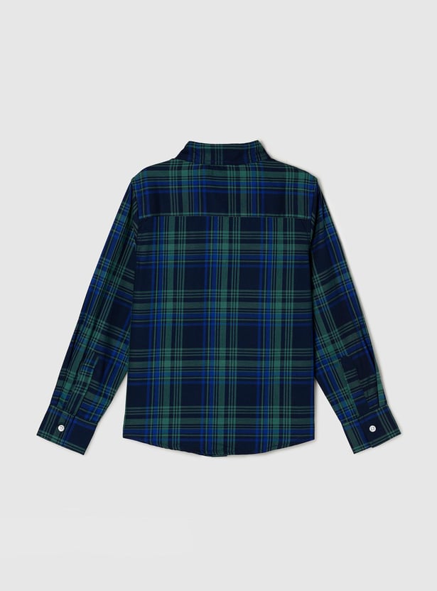 Boys Checked Regular Fit Casual Shirt