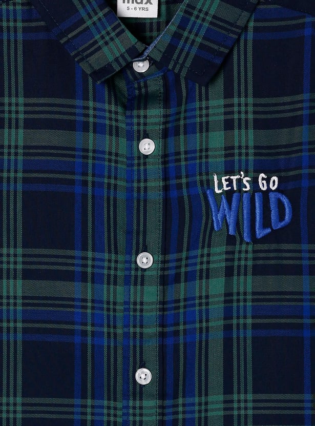 Boys Checked Regular Fit Casual Shirt