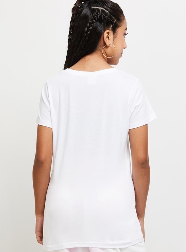 Girls Graphic Printed Short Sleeve T-shirt