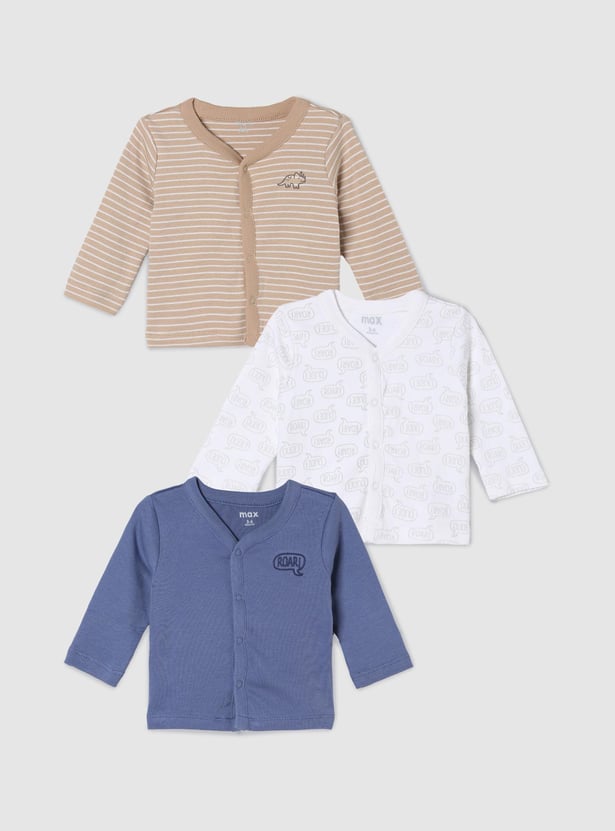 Boys Printed Full Sleeves Vest- Pack of 3