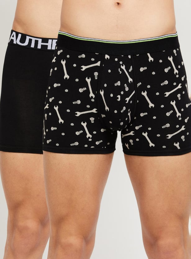 Men Graphic Print Trunk - Pack Of 2 