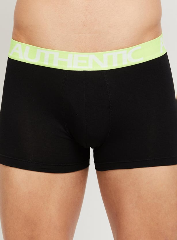 Men Colourblock Elasticated Waist Trunk - Set of 2