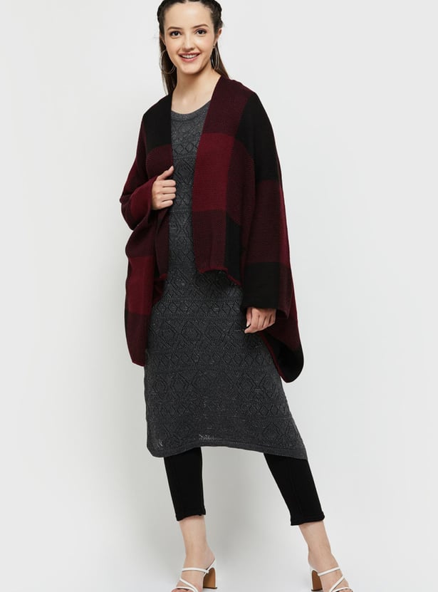 Women Checked Anti-Fit Shrug