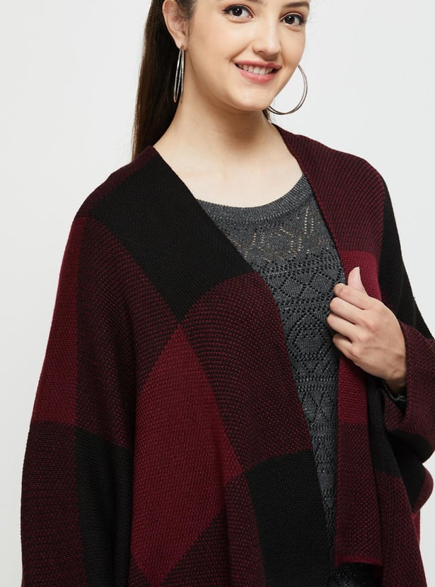 Women Checked Anti-Fit Shrug