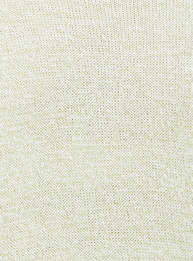 Women Textured High Neck Crop Sweater