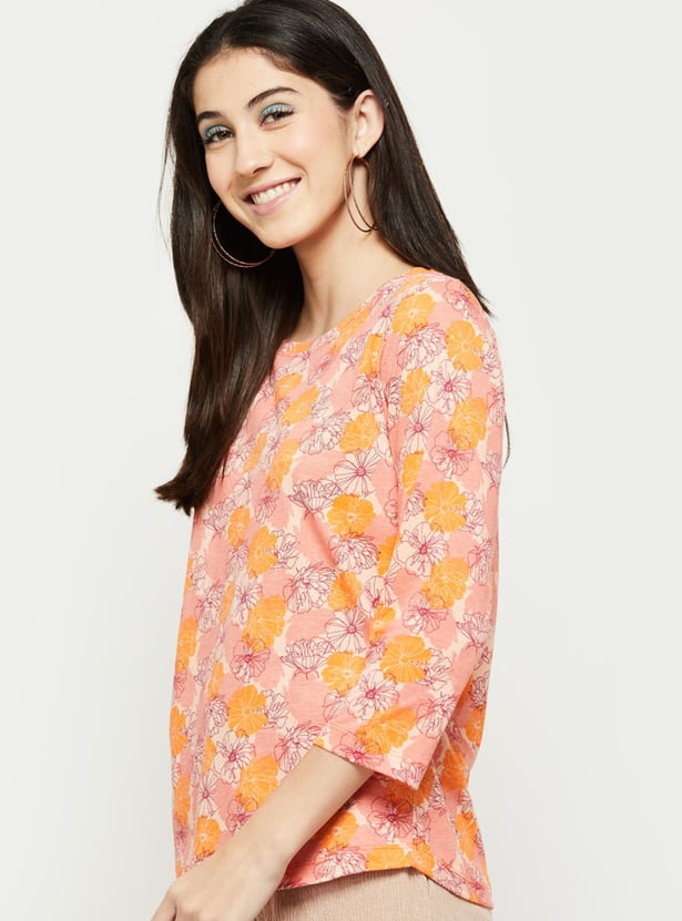 Women Printed Three-Quarter Sleeve Top