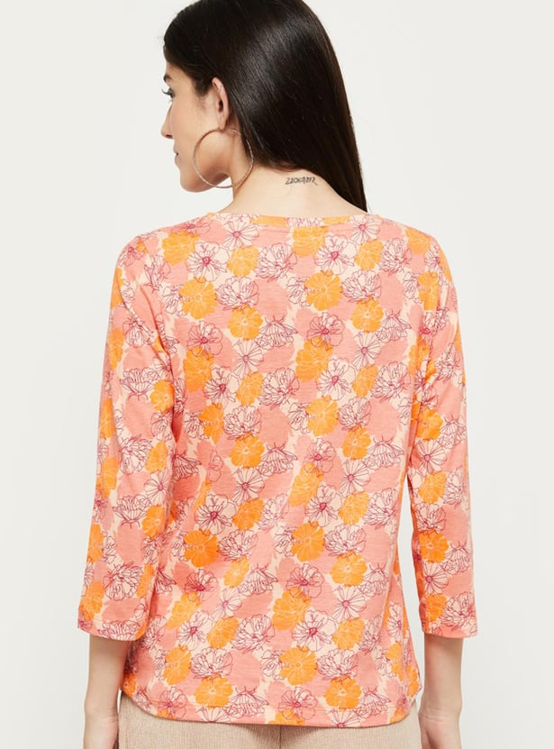 Women Printed Three-Quarter Sleeve Top
