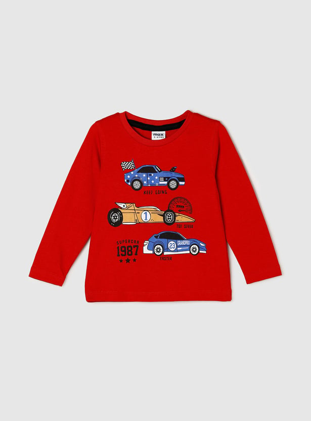 Boys Printed Full Sleeves T-shirt With Pyjama