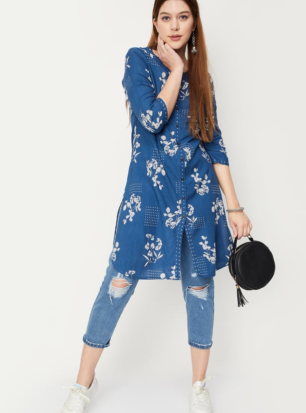 Women Floral Printed Straight Kurta