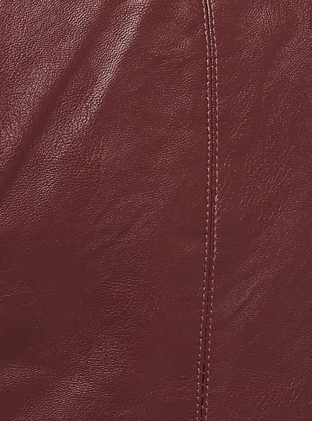 Women Solid Full Sleeves Biker Jacket