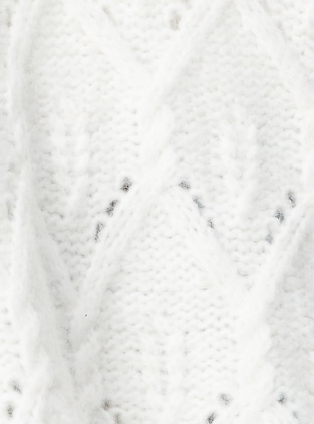 Women Textured Knit Boxy Jacket