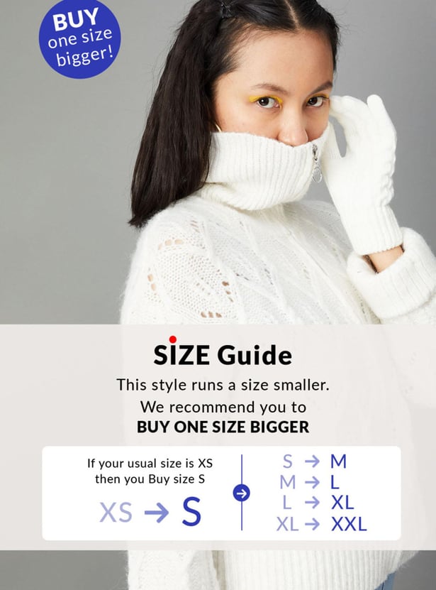 Women Textured Knit Boxy Jacket