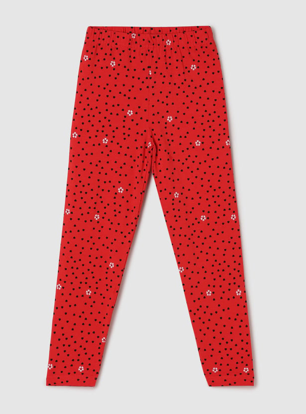 Girls Printed Elasticated Leggings