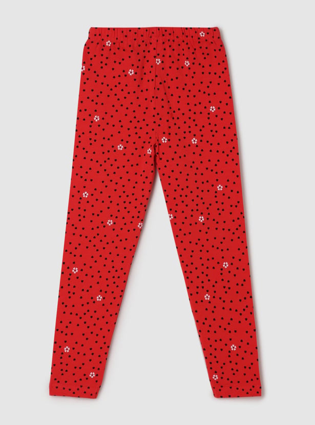 Girls Printed Elasticated Leggings