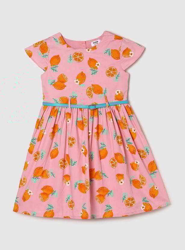 Girls Fruit Print A-line Dress